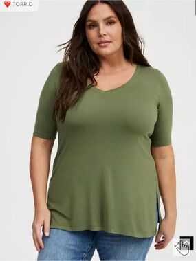 Torrid Favorite Tunic Super Soft V-Neck Side Slit Tee